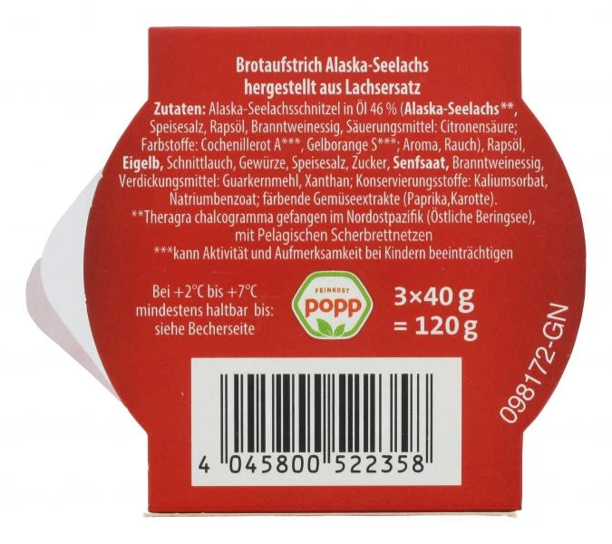 Popp Brotaufstrich Alaska-Seelachs Minis 3 Popp Brotaufstrich Alaska-Seelachs Minis – Bild 3