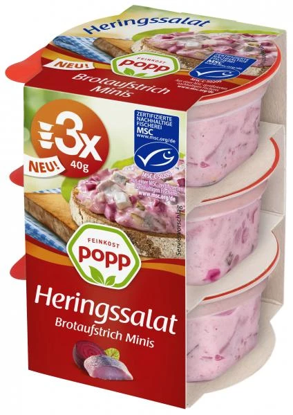 Popp Brotaufstrich Minis Heringssalat 1 Popp Brotaufstrich Minis Heringssalat