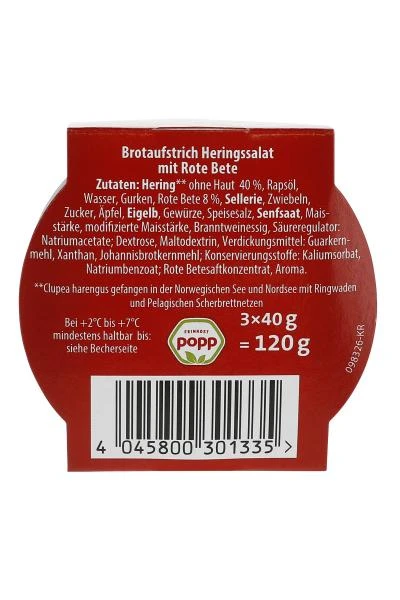 Popp Brotaufstrich Minis Heringssalat 3 Popp Brotaufstrich Minis Heringssalat – Bild 3