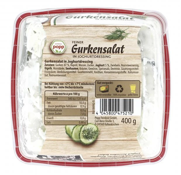 Popp Gurkensalat In Joghurtdressing 2 Popp Gurkensalat In Joghurtdressing – Bild 2