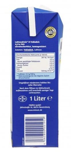 Minus L H-Vollmilch 3,5% Fett 5 Minus L H-Vollmilch 3,5% Fett -Lebensmittel Verkäufe 4503080020 4062800001959 03.jpg