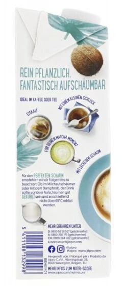 Alpro Barista Kokosnussdrink UHT Vegan 7 Alpro Barista Kokosnussdrink UHT Vegan -Lebensmittel Verkäufe 4503080220 5411188132998 04.jpg