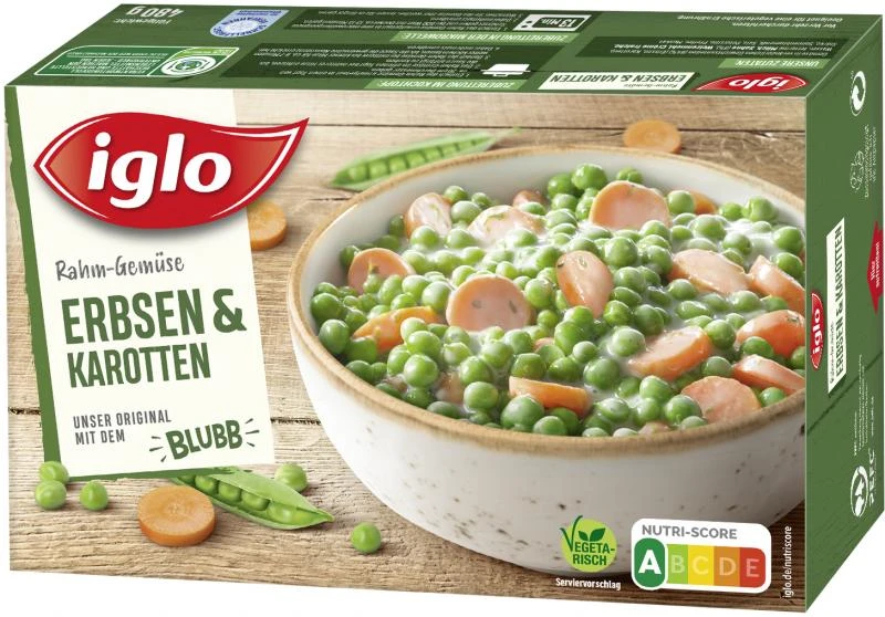 Iglo Rahm-Gemüse Erbsen & Karotten 1 Iglo Rahm-Gemüse Erbsen & Karotten