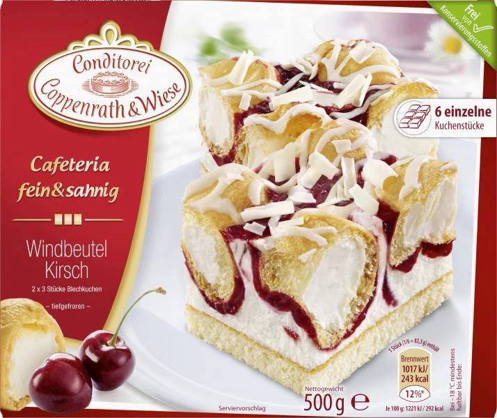 Coppenrath & Wiese Cafeteria Fein & Sahnig Windbeutel Kirsch 1 Coppenrath & Wiese Cafeteria Fein & Sahnig Windbeutel Kirsch