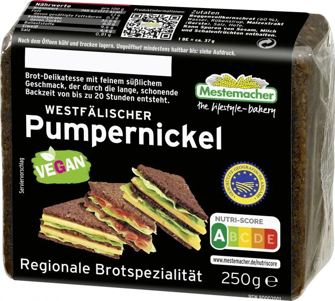 Mestemacher Westfälischer Pumpernickel 1 Mestemacher Westfälischer Pumpernickel