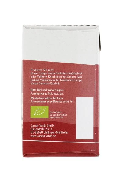 Campo Verde Demeter Vollkorn Knäckebrot Mit Dinkel 2 Campo Verde Demeter Vollkorn Knäckebrot Mit Dinkel – Bild 2