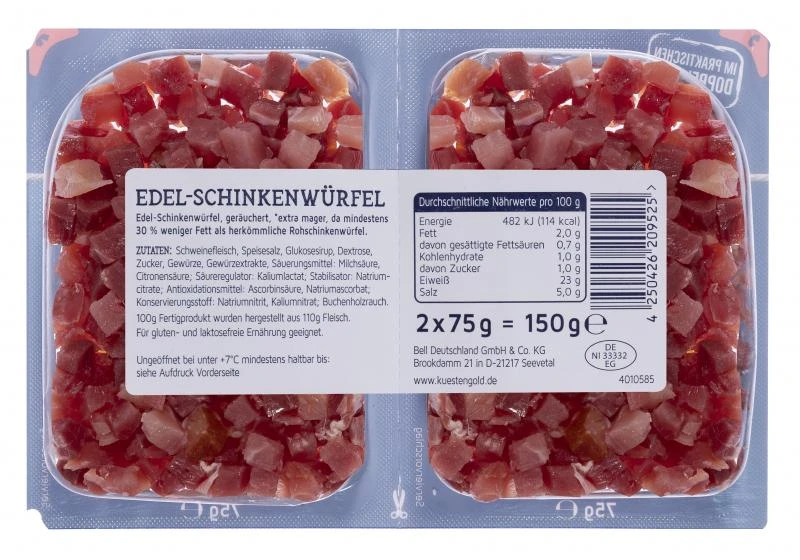 Küstengold Edel-Schinkenwürfel Extra Mager 2 Küstengold Edel-Schinkenwürfel Extra Mager – Bild 2