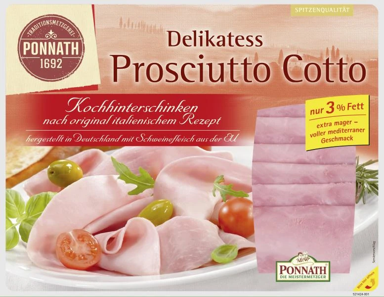 Ponnath Delikatess Prosciutto Cotto Kochhinterschinken 1 Ponnath Delikatess Prosciutto Cotto Kochhinterschinken